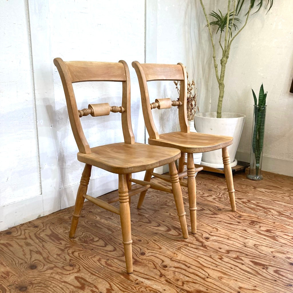 スクロールバックチェア ウィンザーチェア ダイニングチェア カントリー ビーチ無垢材 ヴィンテージ