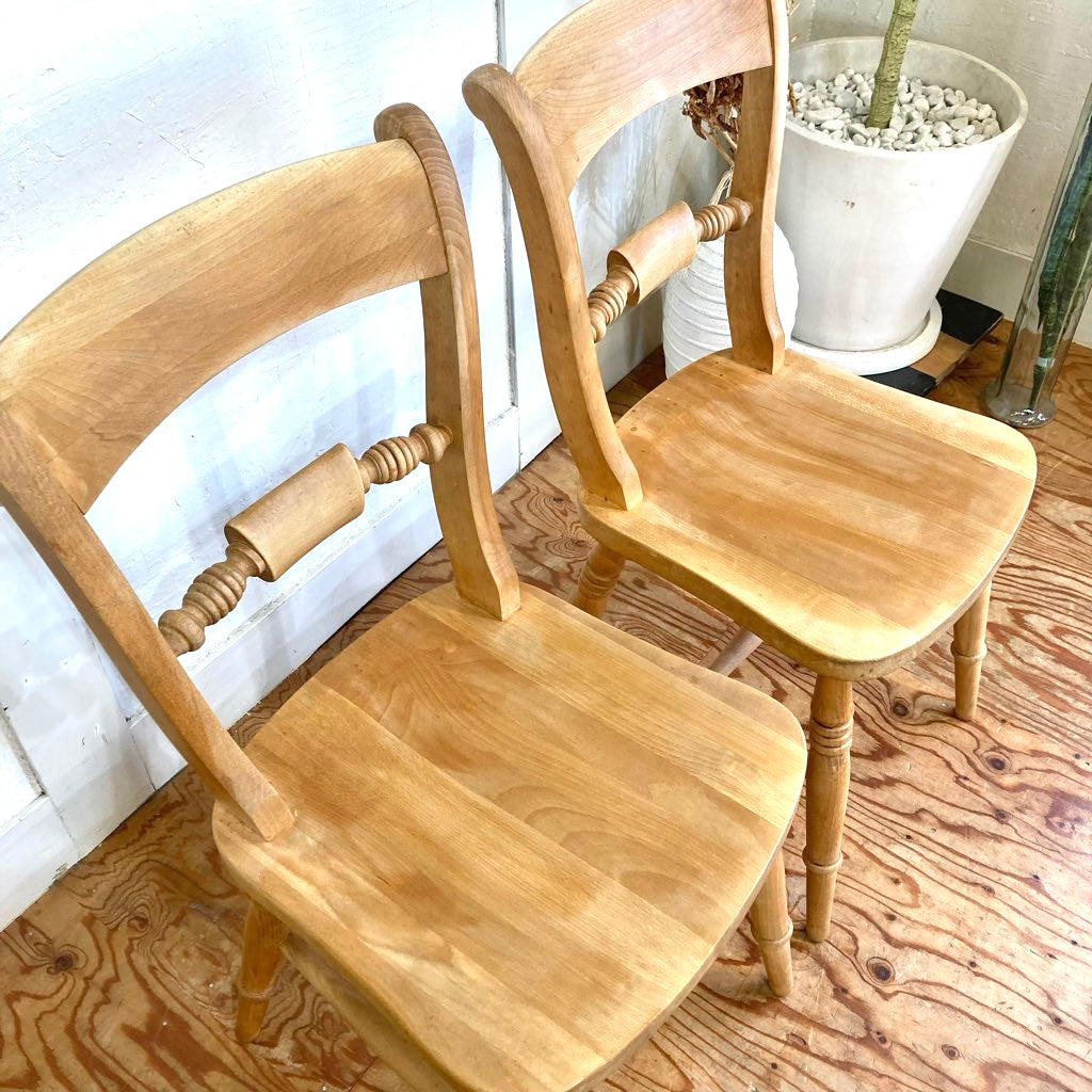 スクロールバックチェア ウィンザーチェア ダイニングチェア カントリー ビーチ無垢材 ヴィンテージ