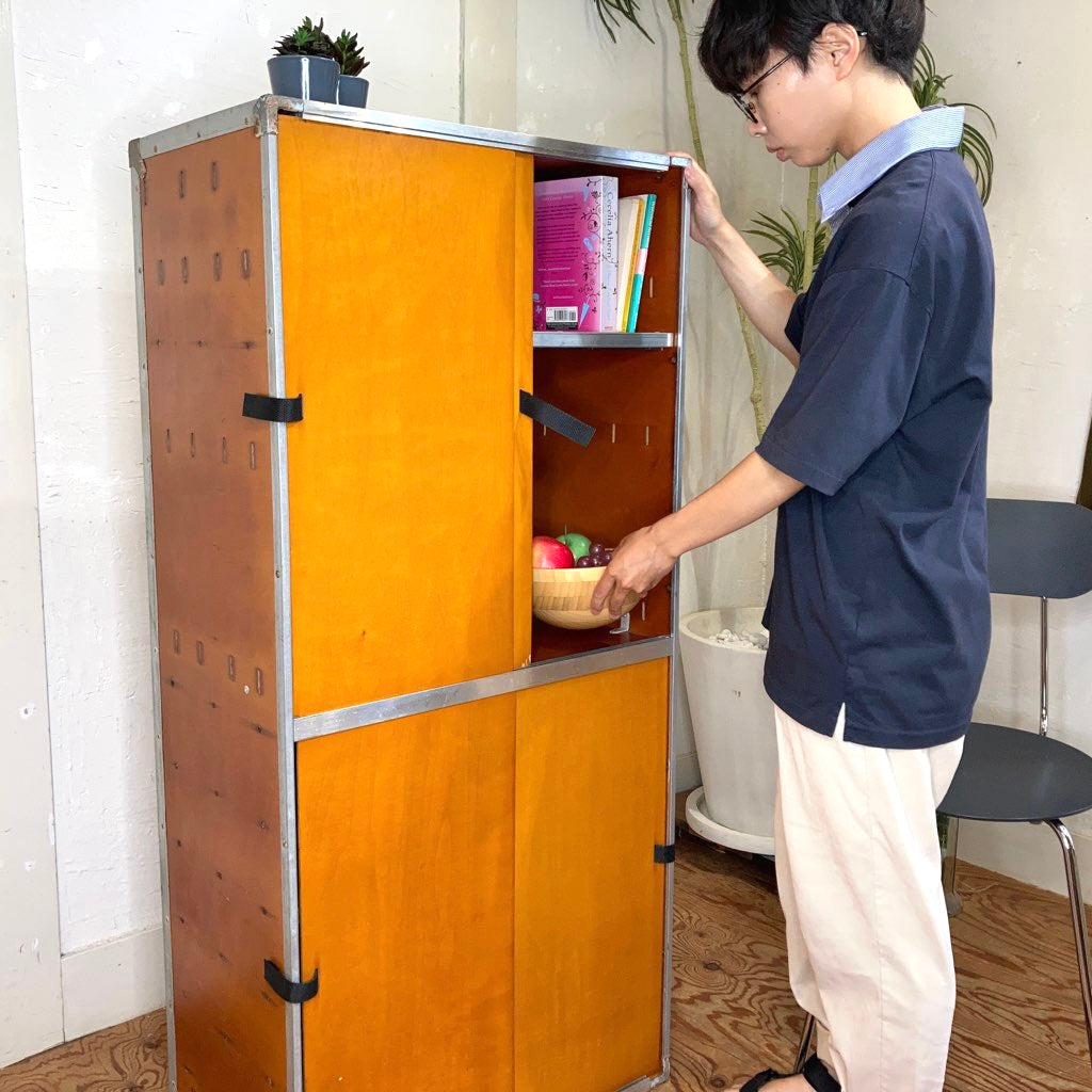 ミリタリーウッドシェルフ スウェーデン軍 キャビネット 棚 ヴィンテージ