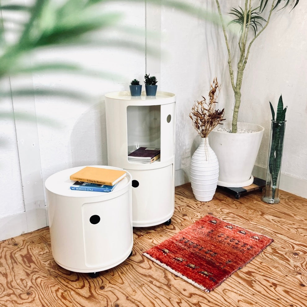 カルテル / Kartell コンポ二ビリ ラウンドエレメント 2段 ホワイト キャスター付き イタリア製 中古