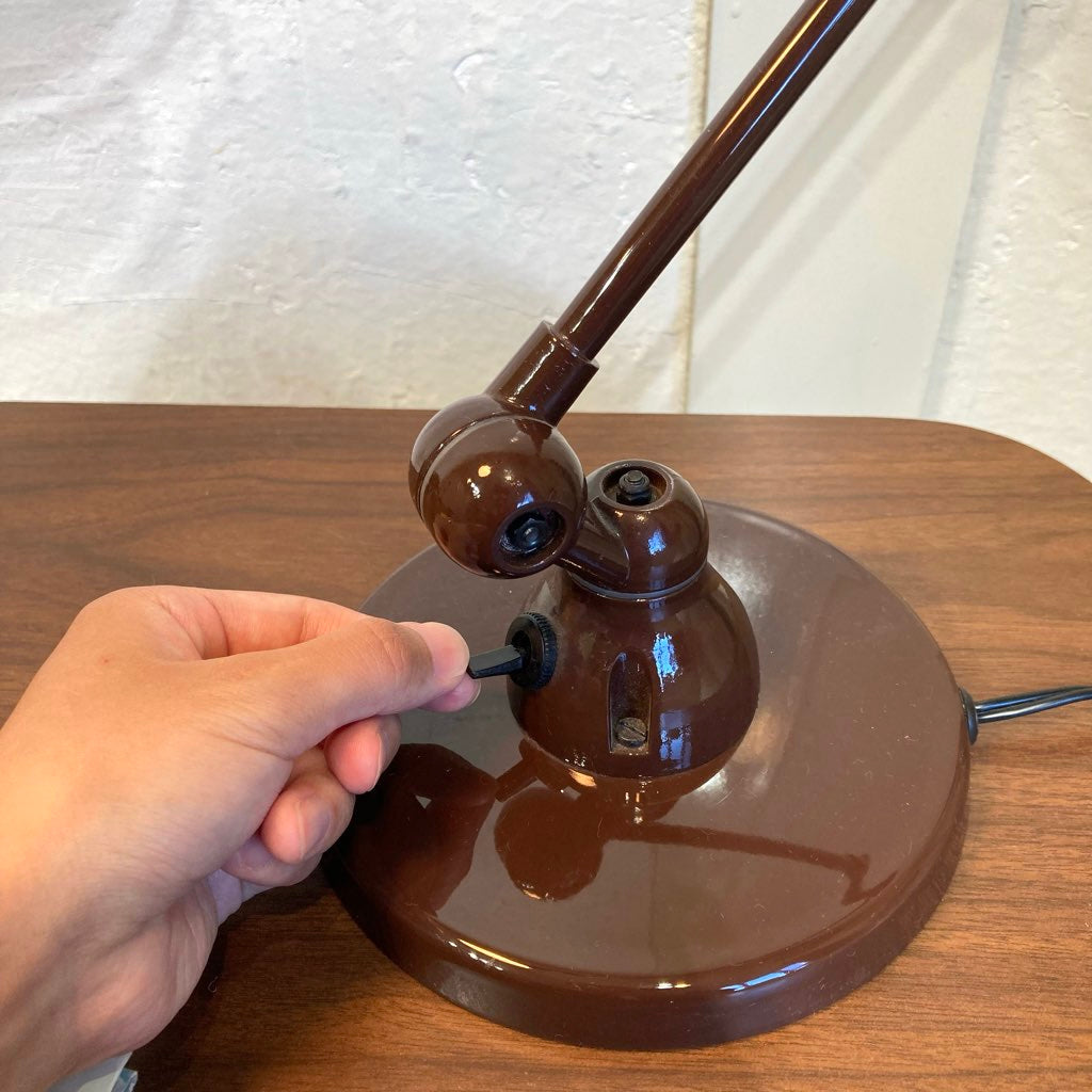 ジェルデ / JIELDE 2アーム デスクランプ JD333 ブラウン インダストリアル 中古