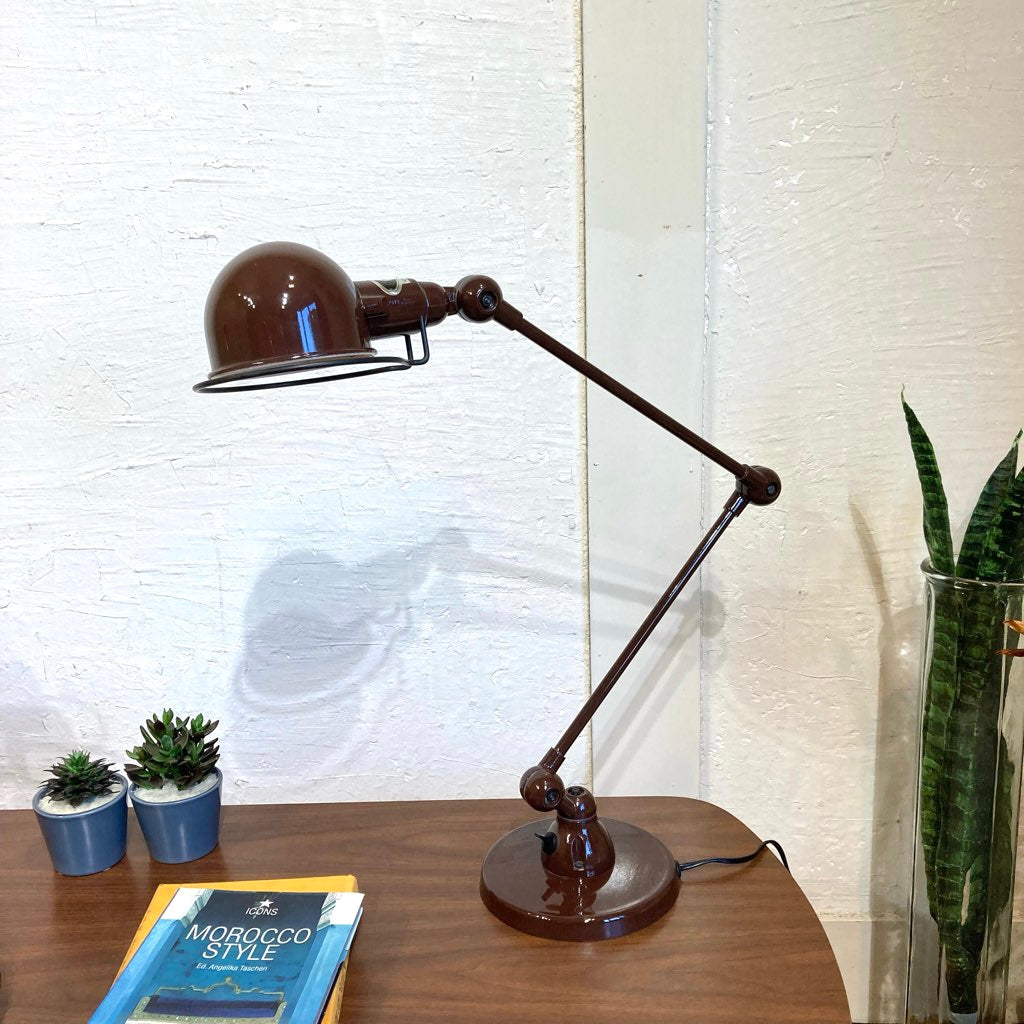 ジェルデ / JIELDE 2アーム デスクランプ JD333 ブラウン インダストリアル 中古