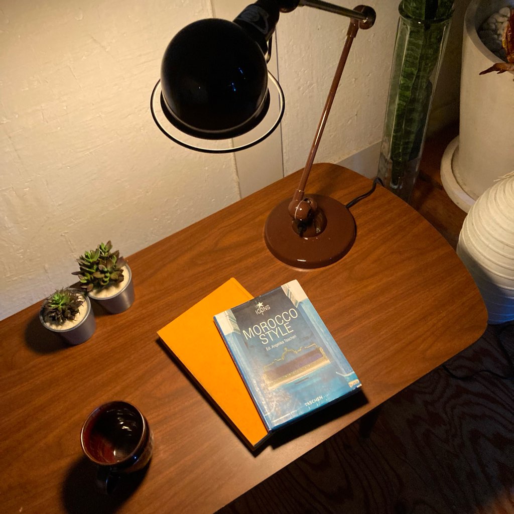 ジェルデ / JIELDE 2アーム デスクランプ JD333 ブラウン インダストリアル 中古