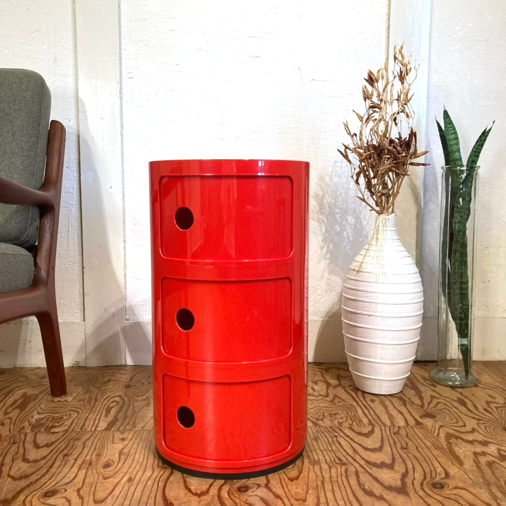 カルテル / Kartell コンポ二ビリ 3段 レッド イタリア製 中古 収納 