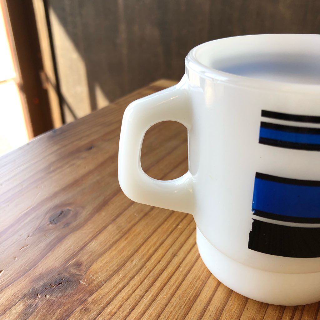 ファイヤーキング / Fire-King マグカップ ボーダーストライプ ブルー ヴィンテージ