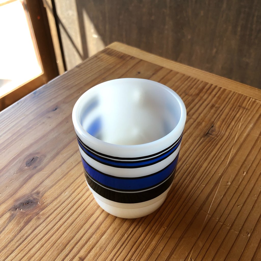 ファイヤーキング / Fire-King マグカップ ボーダーストライプ ブルー ヴィンテージ