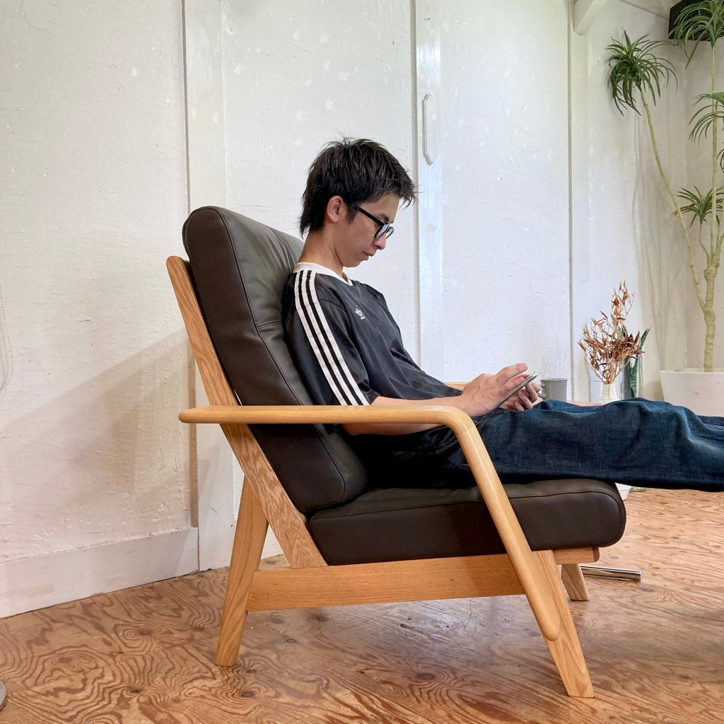 丸庄 VIBORG ハイバック ソファ 080 & オットマン セット 1人掛け 展示品