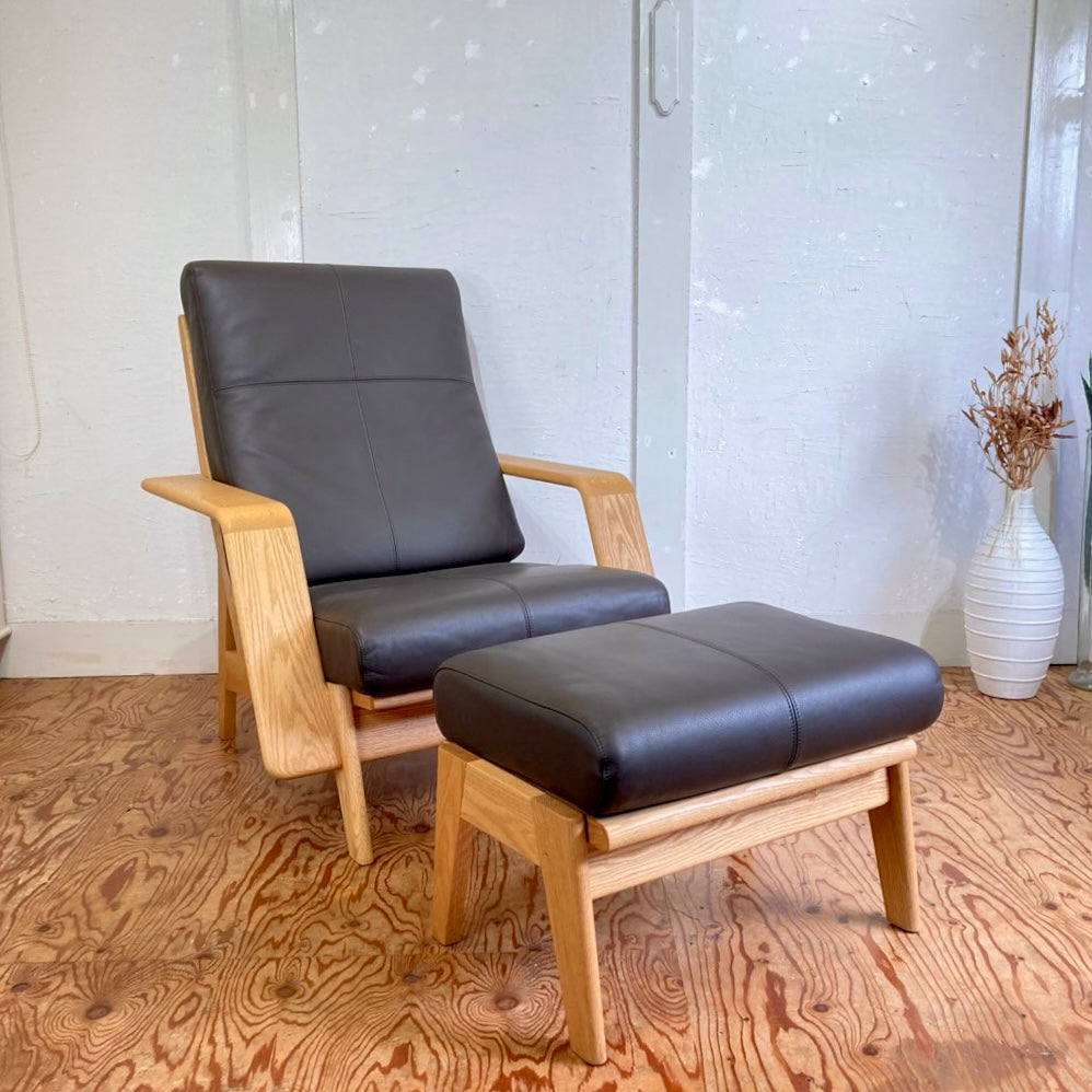 丸庄 VIBORG ハイバック ソファ 080 & オットマン セット 1人掛け 展示品