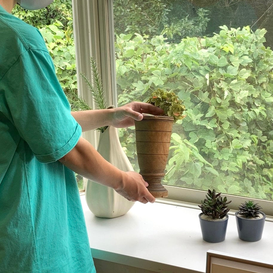 聖杯 ゴブレット 木製 フラワーベース スウェーデン ヴィンテージ