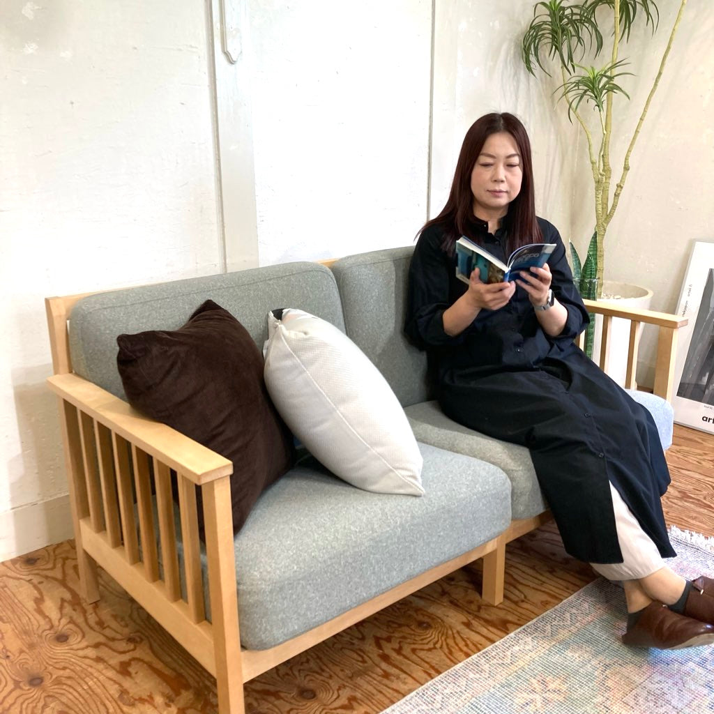 北の住まい設計社 エヌフレーム 2Pソファ 張替え済み 中古