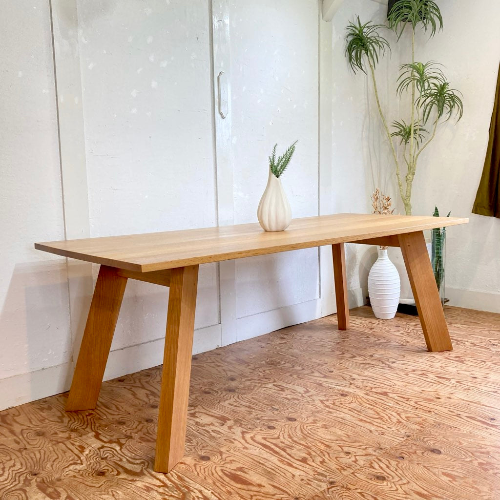 オーク無垢材 ダイニングテーブル 200㎝ 中古 リアルスタイル / REAL 
