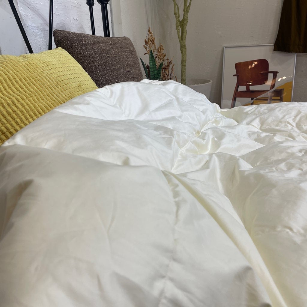 フルリフォーム羽毛布団 シングルサイズ【ホック付き2枚あわせ】 打ち直し リサイクルダウン リバイブモブラープロジェクト