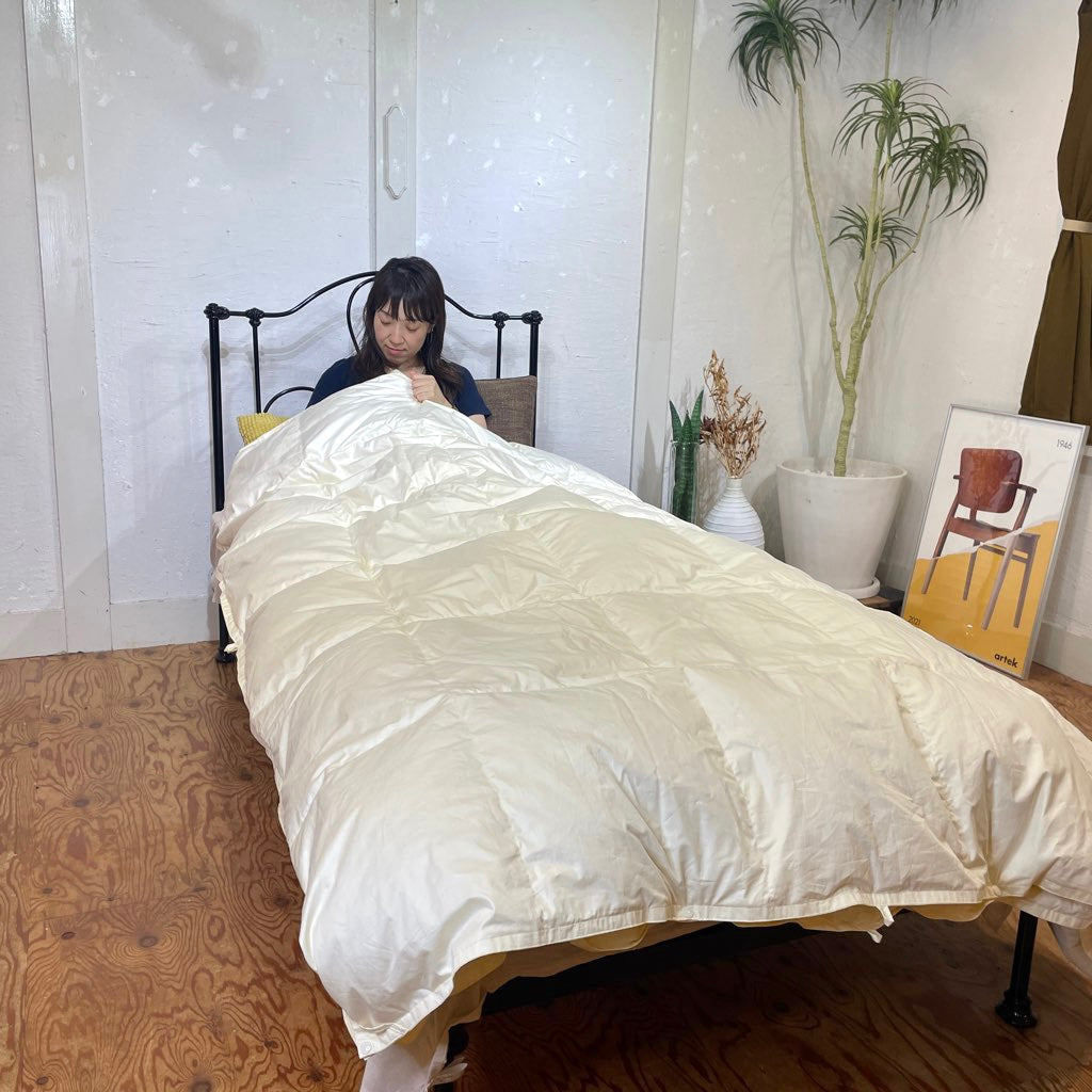 フルリフォーム羽毛布団 シングルサイズ【ホック付き2枚あわせ】 打ち直し リサイクルダウン リバイブモブラープロジェクト