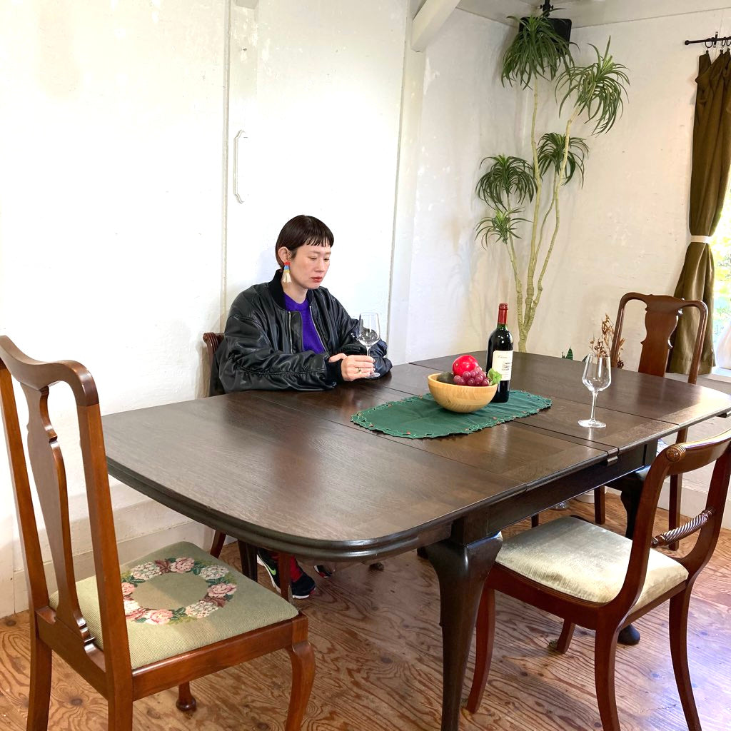 英国アンティーク 「MAJIK」 伸長式 ダイニングテーブル オーク材