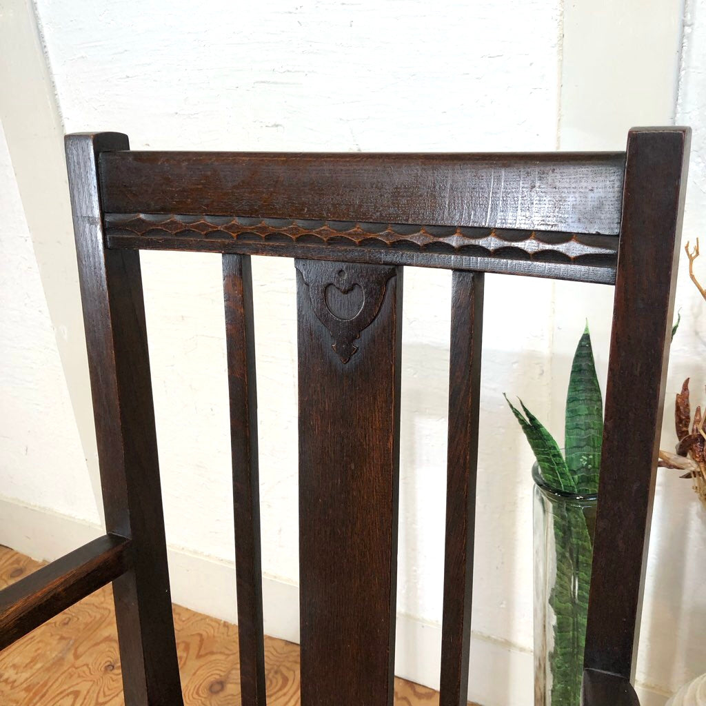 英国アンティーク ダイニング アームチェア オーク ライトブラウン