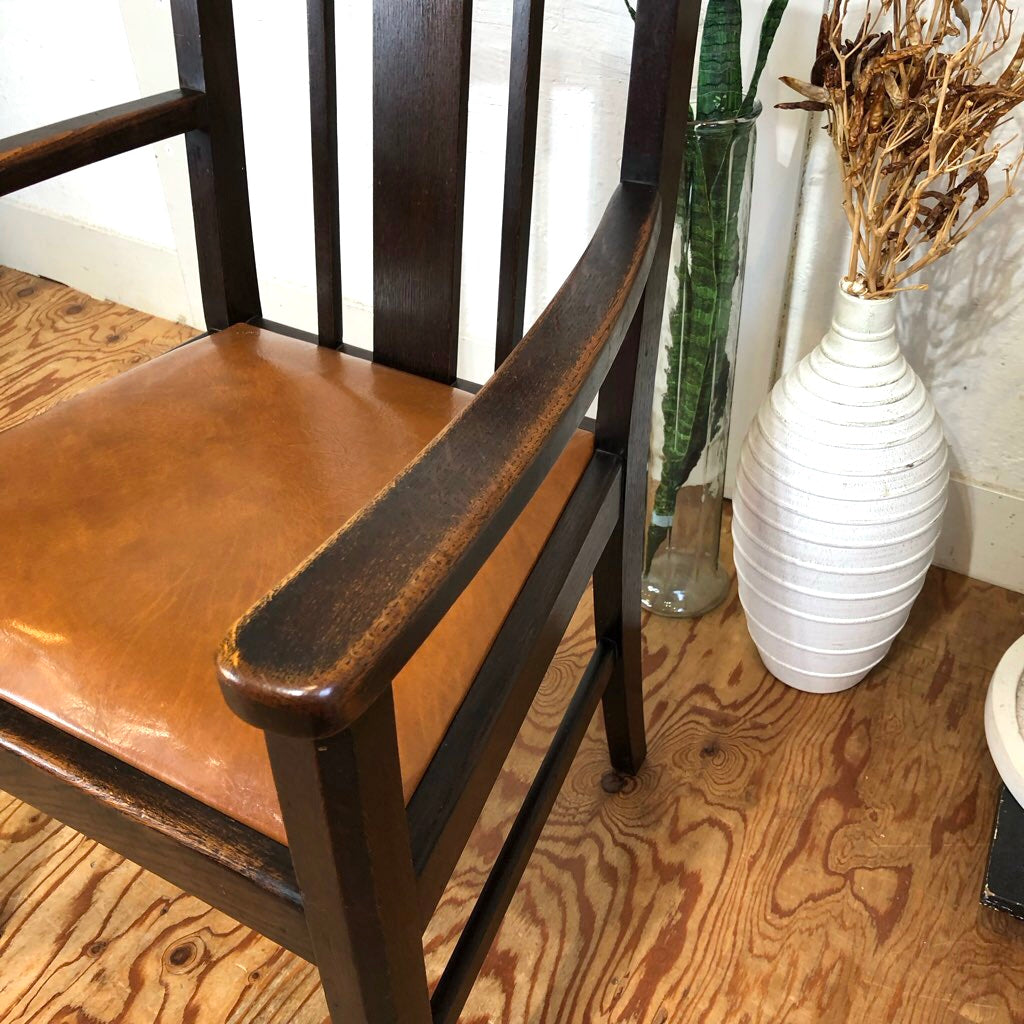 英国アンティーク ダイニング アームチェア オーク ライトブラウン