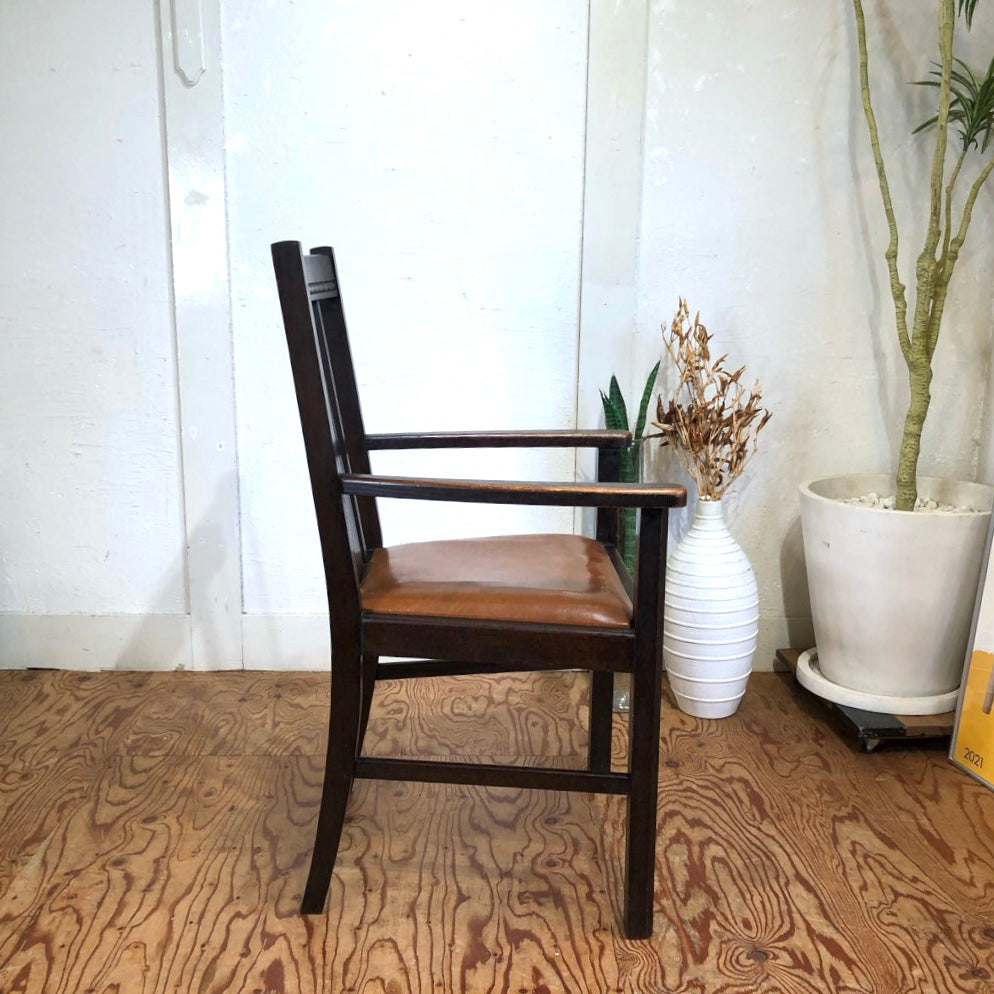 英国アンティーク ダイニング アームチェア オーク ライトブラウン