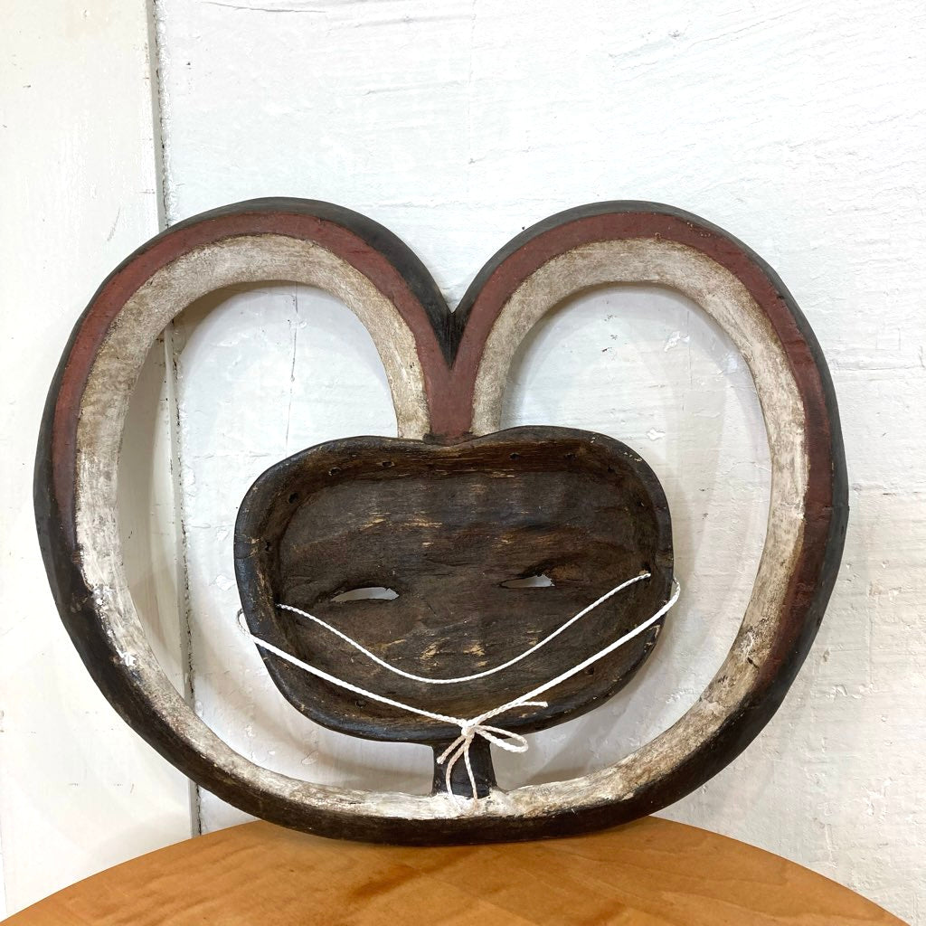 アフリカ クウェレ族の仮面 ハート プリミティブアート 木彫り インテリア小物 ヴィンテージ