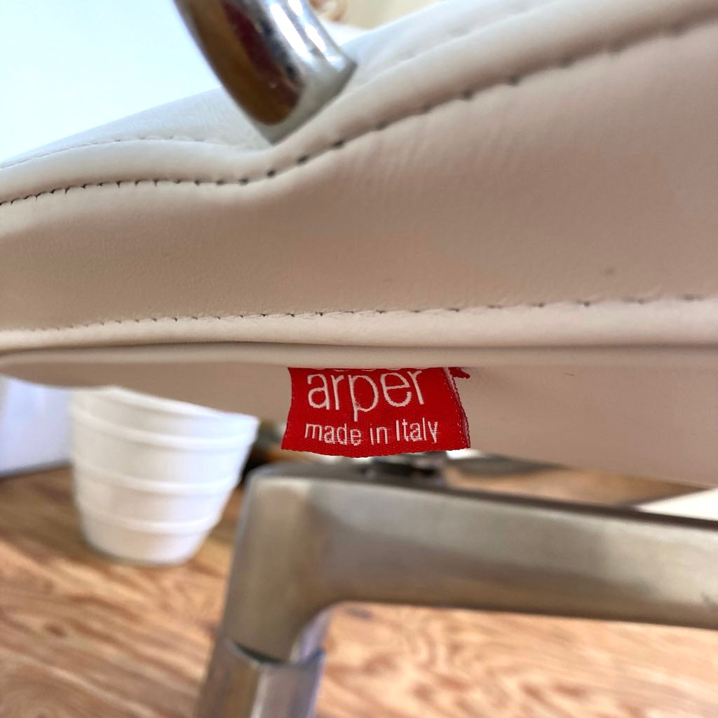 アルペール / arper アストン / ASTON ハイバック ラウンジチェア+オットマン 本革 ホワイト  展示