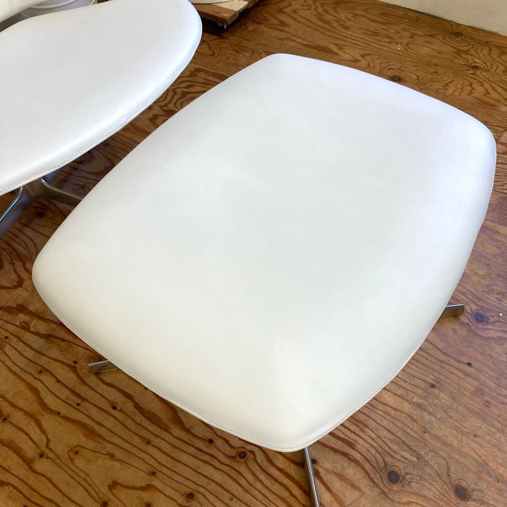 アルペール / arper アストン / ASTON ハイバック ラウンジチェア+オットマン 本革 ホワイト  展示