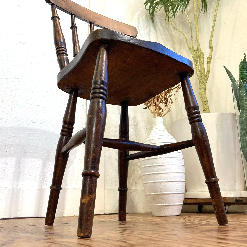 英国アンティーク ウィンザーチェア ダイニングチェア ブラウン