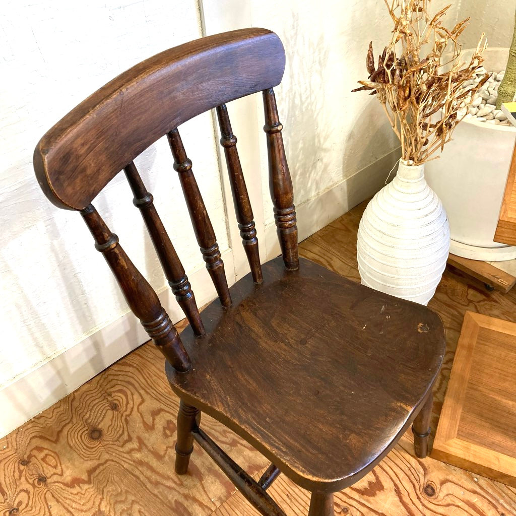 英国アンティーク ウィンザーチェア ダイニングチェア ブラウン