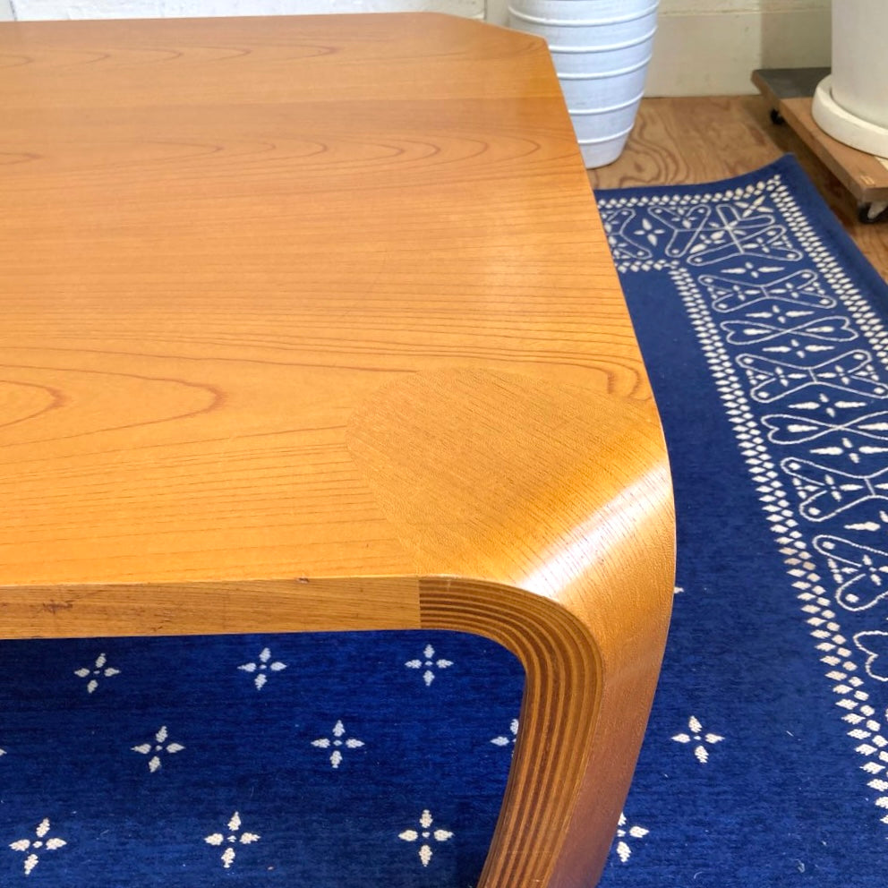 Tendo / 天童木工 プライウッド座卓 ケヤキ板目 ナチュラル 乾三郎 和テーブル 中古