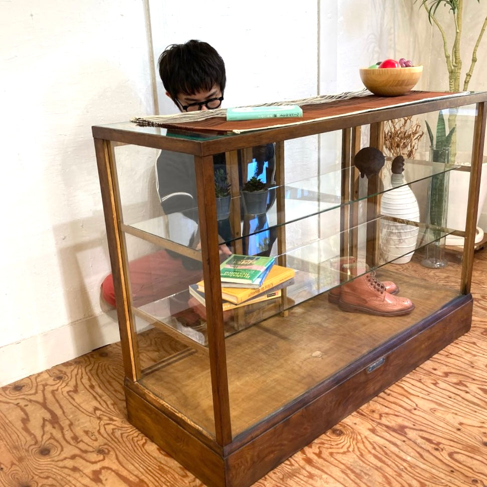 ガラスショーケース パンケース 陳列棚 ディスプレイケース 古道具 ヴィンテージ