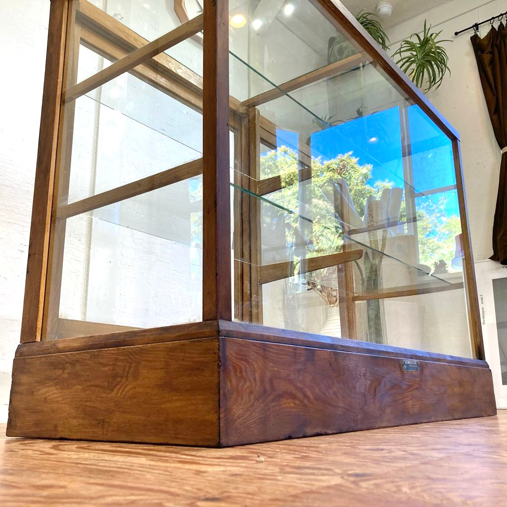 ガラスショーケース パンケース 陳列棚 ディスプレイケース 古道具 ヴィンテージ