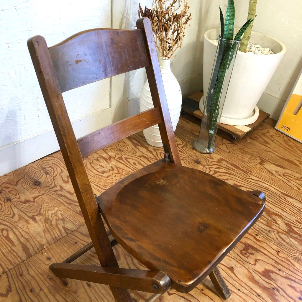 アンティーク フォールディングチェア 折り畳み椅子 木製