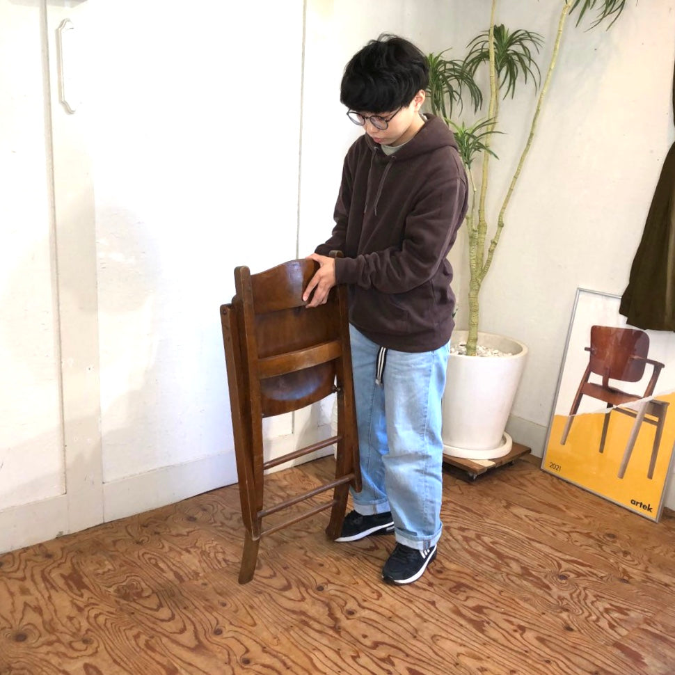 アンティーク フォールディングチェア 折り畳み椅子 木製