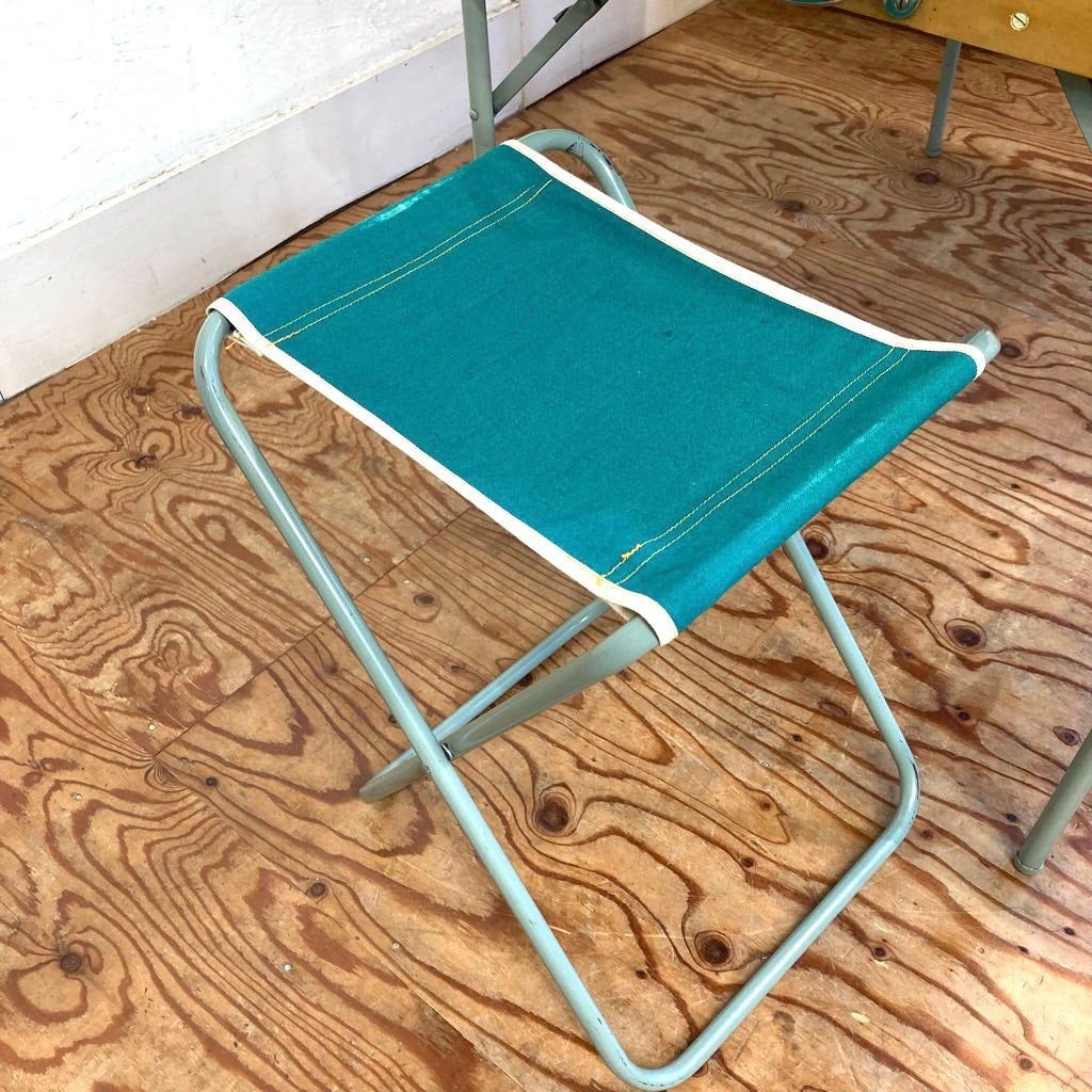 北欧 キャンプ テーブル&チェア セット ブルー 折り畳み ヴィンテージ
