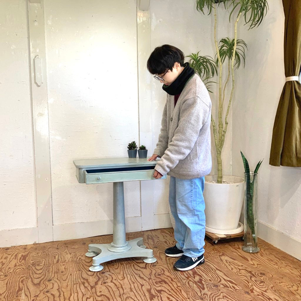 サイドテーブル 引出し付き アニースローン塗装 シャビー 中古