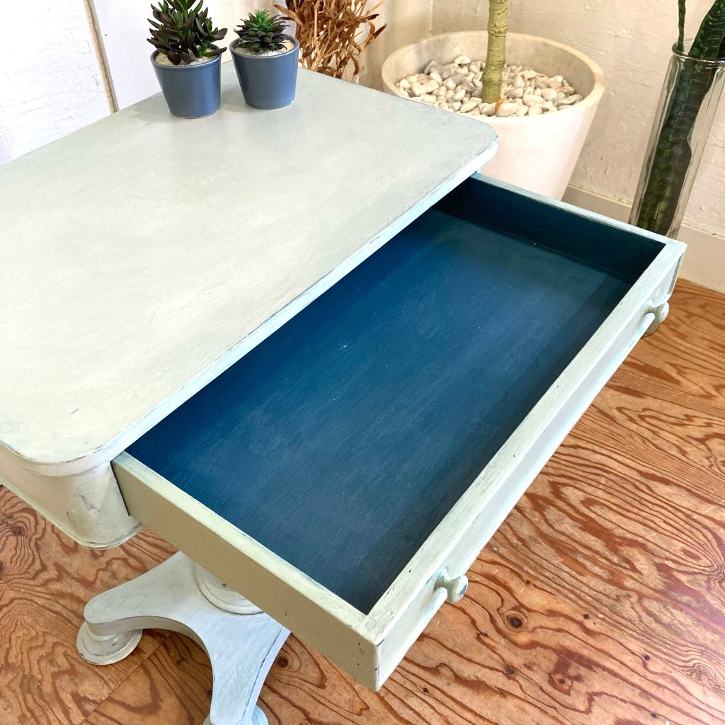 サイドテーブル 引出し付き アニースローン塗装 シャビー 中古