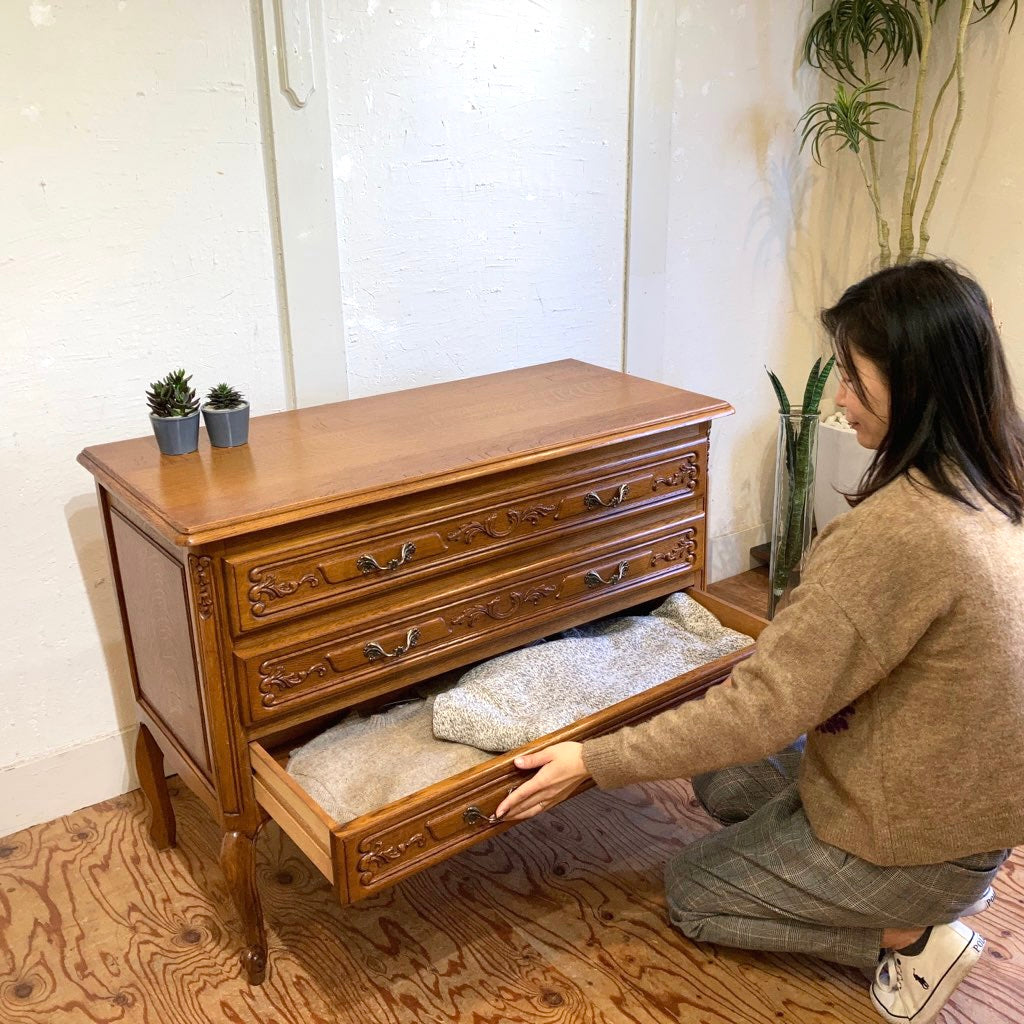 猫脚3段チェスト クラシックスタイル 中古