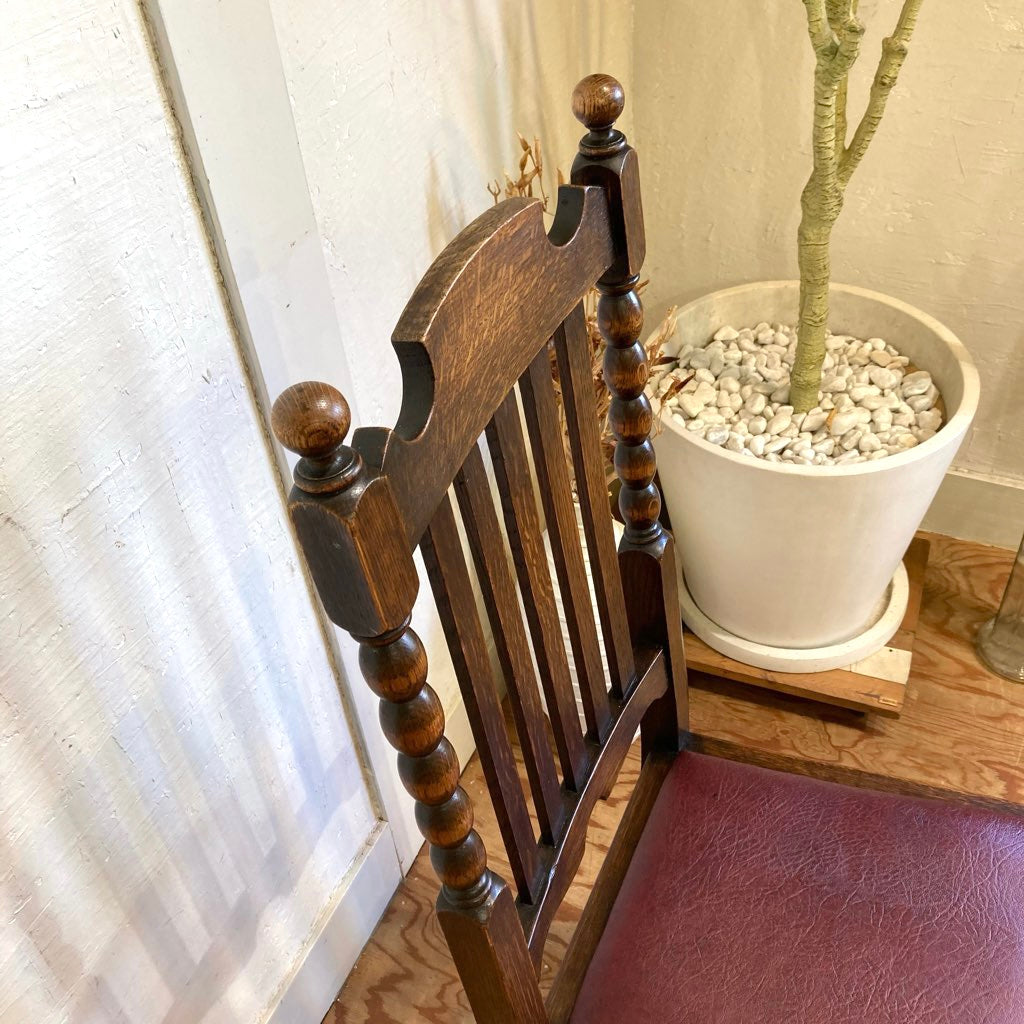 英国 アンティーク ダイニングチェア ボビンターニングレッグ