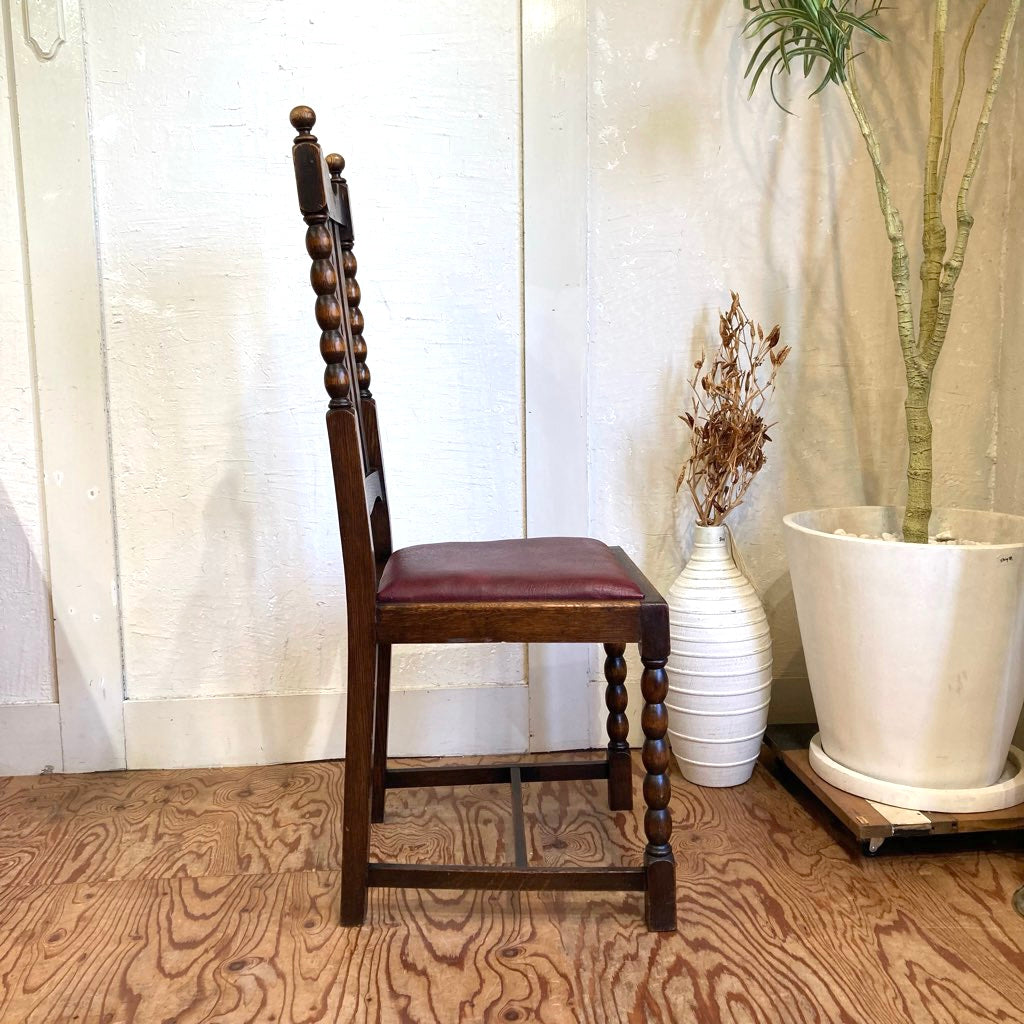 英国 アンティーク ダイニングチェア ボビンターニングレッグ