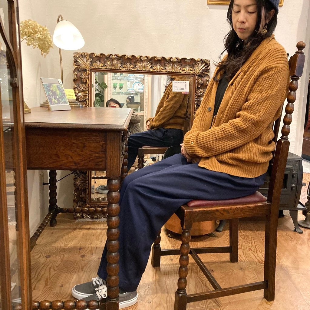 英国 アンティーク ダイニングチェア ボビンターニングレッグ