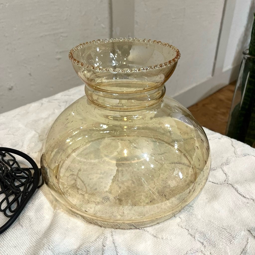 ランプ型 ガラス ペンダントライト 照明 アンティーク調 中古