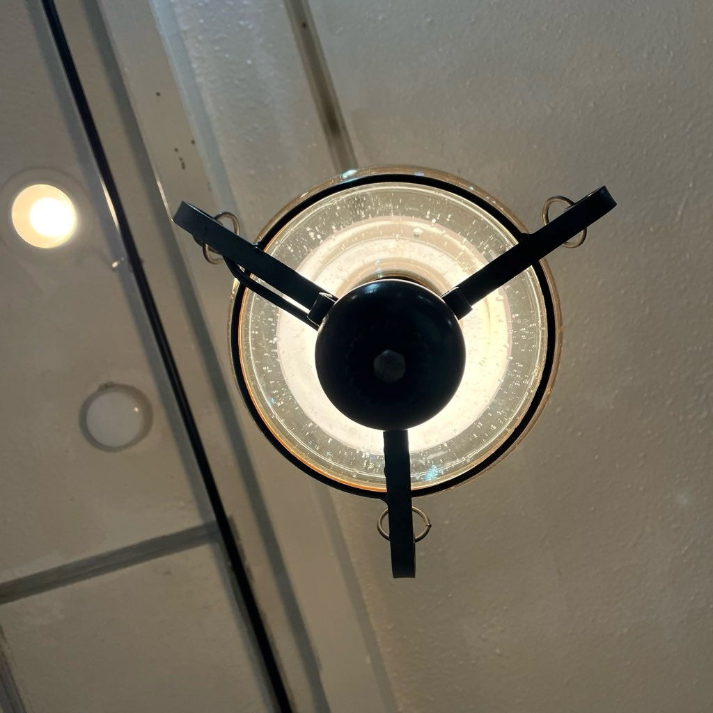 ランプ型 ガラス ペンダントライト 照明 アンティーク調 中古