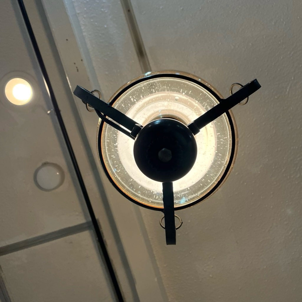 ランプ型 ガラス ペンダントライト 照明 アンティーク調 中古