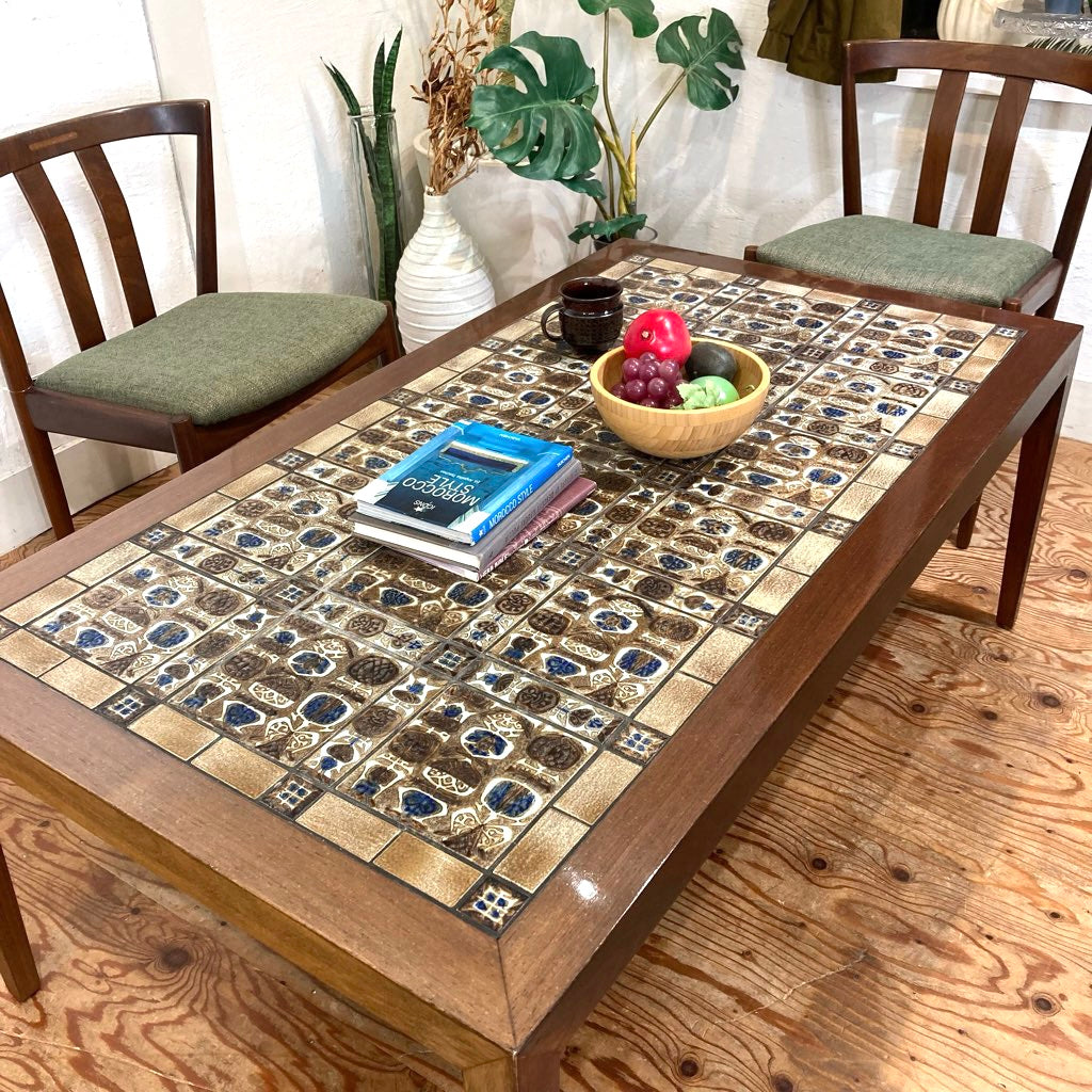 ハスレヴ&ロイヤルコペンハーゲン / Haslev&Royal Copenhagen バッカ タイルトップ コーヒーテーブル ヴィンテージ