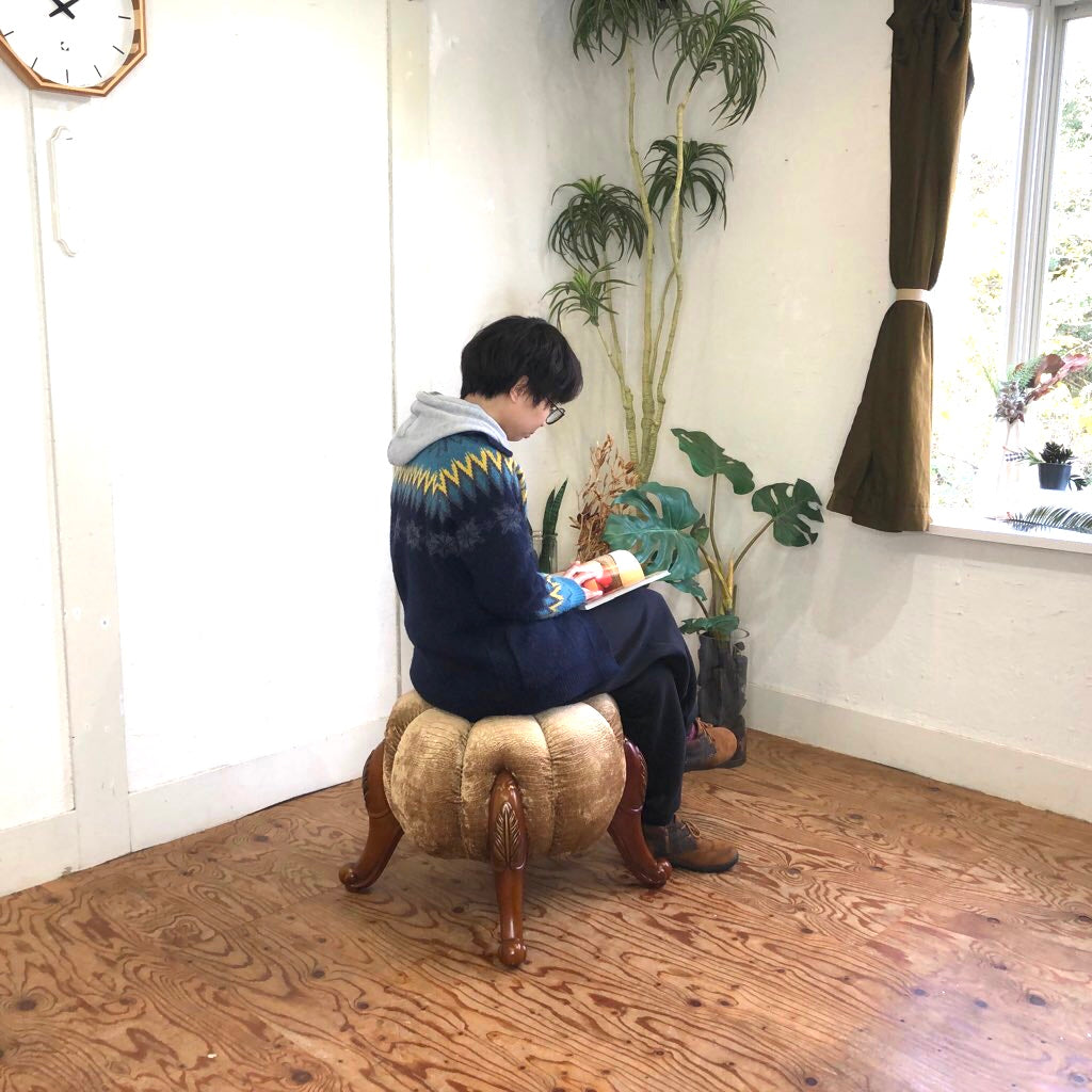 猫脚 クラシック スツール パンプキンスツール チェア 中古