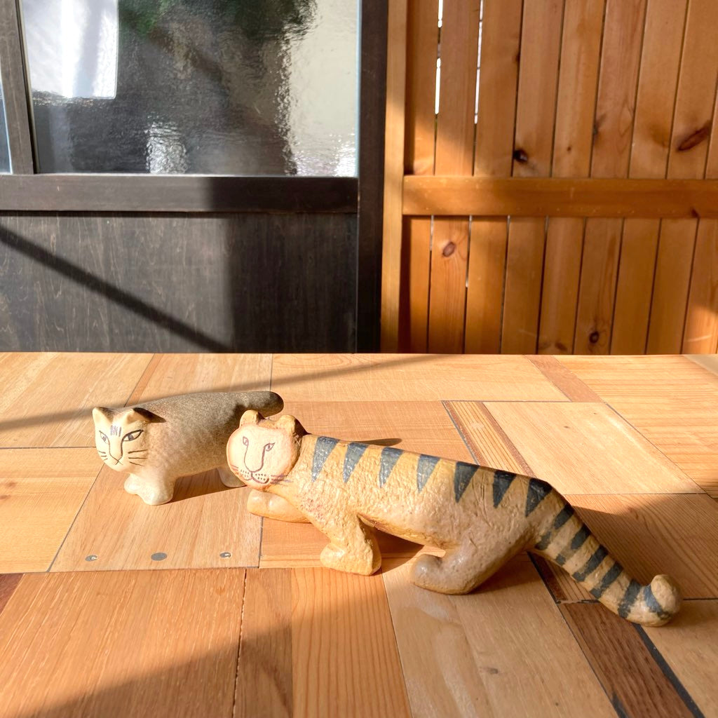 リサ・ラーソン / Lisa Larson 双子のネコ グレー 北欧 スウェーデン雑貨 中古