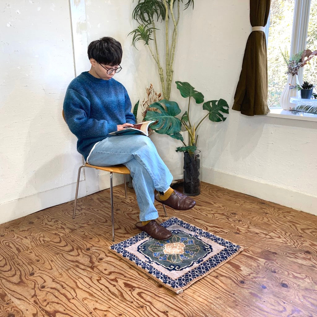 鍋島段通 工房もめんの華 ラグ 綿段通 座布団 敷物 中古