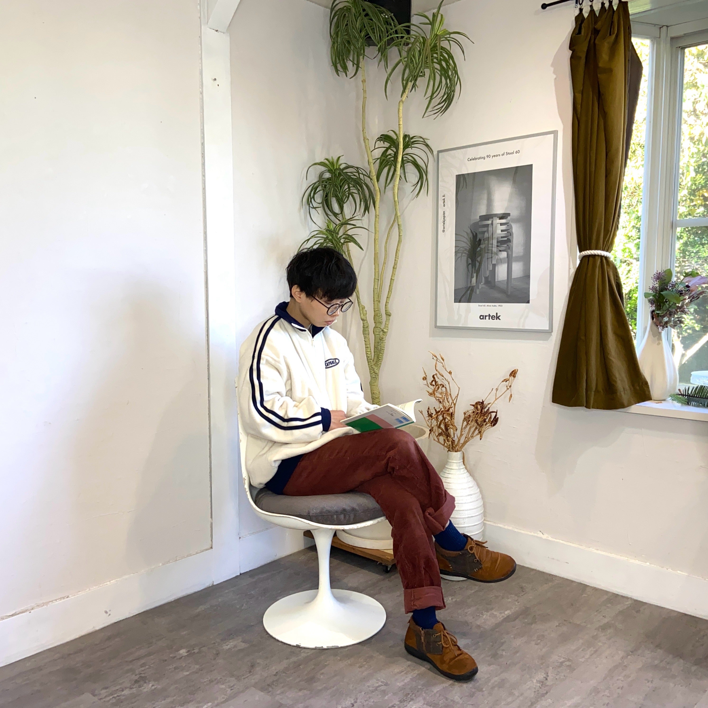 ノール / Knoll チューリップチェア 【グレー】 張替え ダイニングチェア エーロ・サーリネン ヴィンテージ