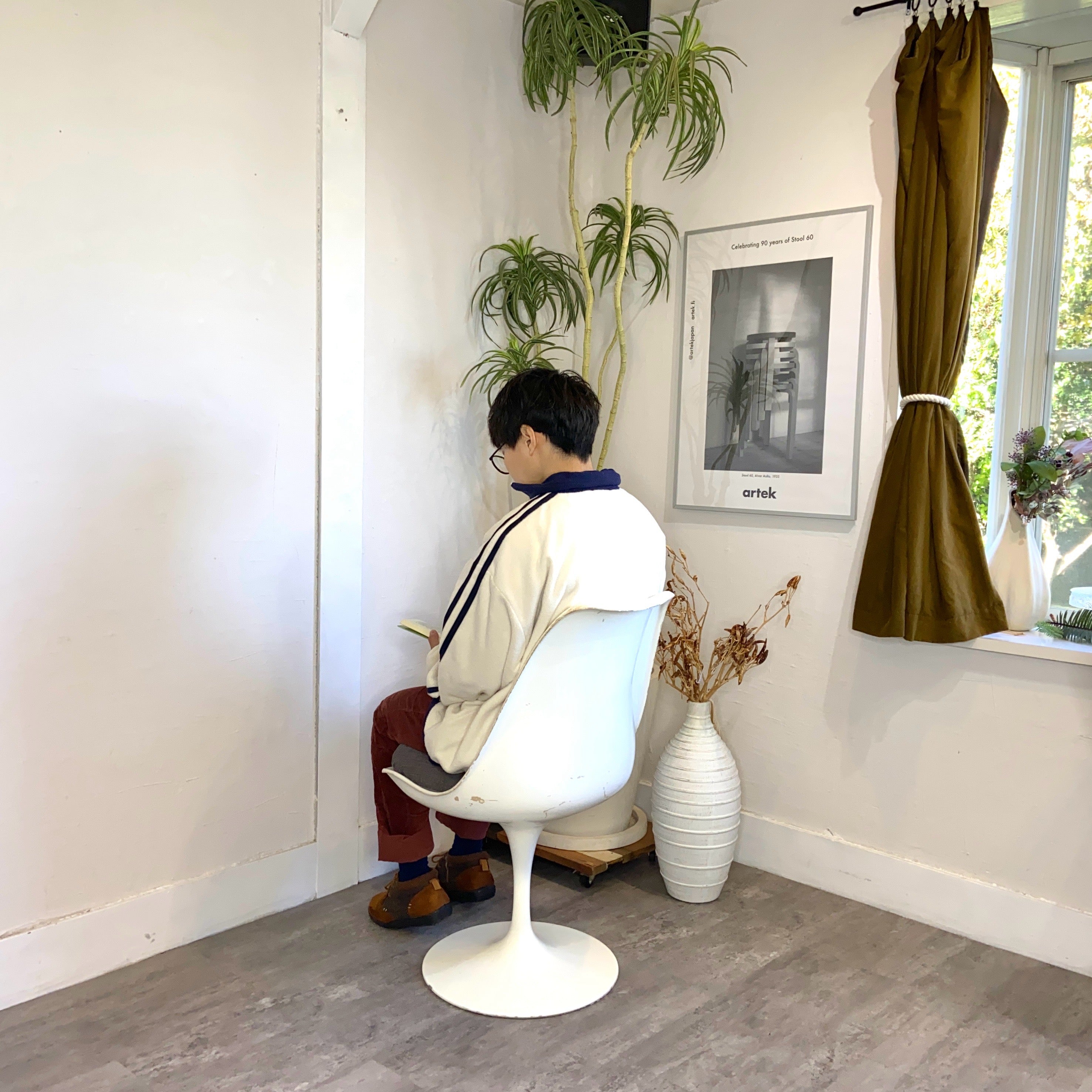 ノール / Knoll チューリップチェア 【グレー】 張替え ダイニングチェア エーロ・サーリネン ヴィンテージ