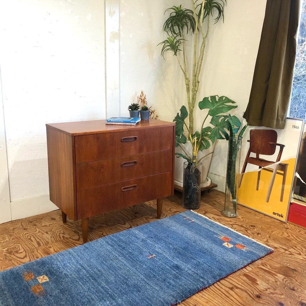 チーク材 3段 チェスト スモールチェスト ヴィンテージ