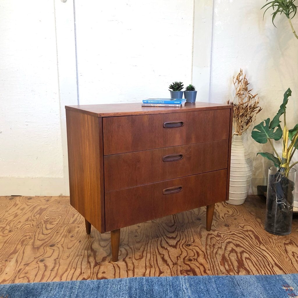 チーク材 3段 チェスト スモールチェスト ヴィンテージ