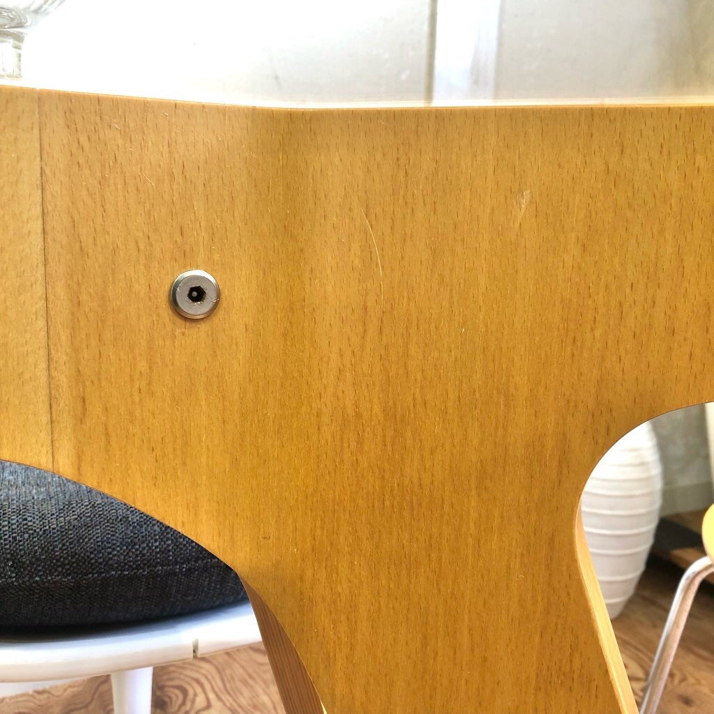 イーアンドワイ / E&Y ペガサス ダイニングテーブル Sサイズ プライウッド ガラス天板 中古